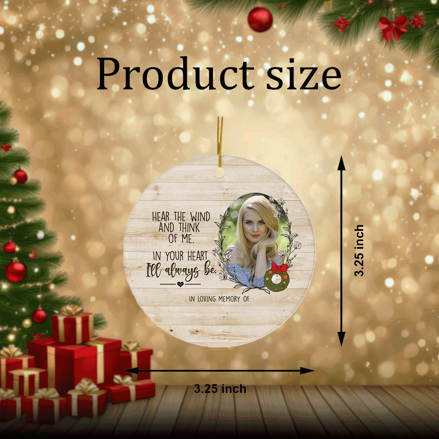 Hear the Wind and Think of Me | Heartfelt Christmas  Remembrance | Ceramic Ornament